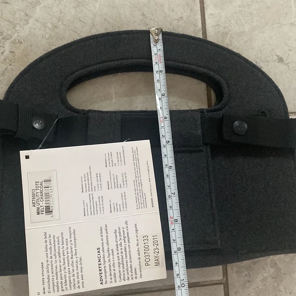 Maclaren NWT Grey Felt Mini Utility Tote